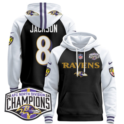BAL 2024 AFC North Division Champions Patch Pullover Hoodie - All Stitched-DTD