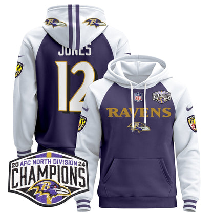 BAL 2024 AFC North Division Champions Patch Pullover Hoodie - All Stitched-DTD