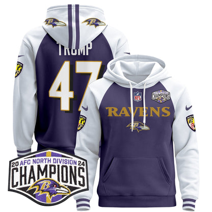 BAL 2024 AFC North Division Champions Patch Pullover Hoodie - All Stitched-DTD