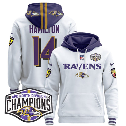 BAL 2024 AFC North Division Champions Patch Pullover Hoodie - All Stitched-DTD