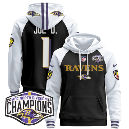 BAL 2024 AFC North Division Champions Patch Pullover Hoodie - All Stitched-DTD