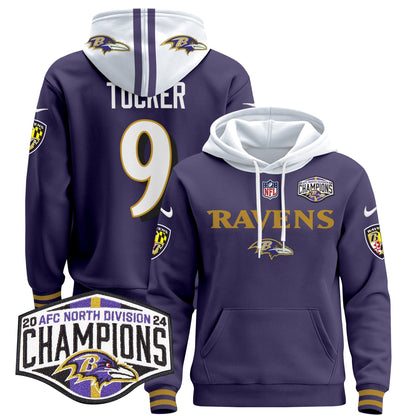 BAL 2024 AFC North Division Champions Patch Pullover Hoodie - All Stitched-DTD