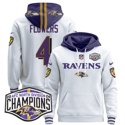 BAL 2024 AFC North Division Champions Patch Pullover Hoodie - All Stitched-DTD