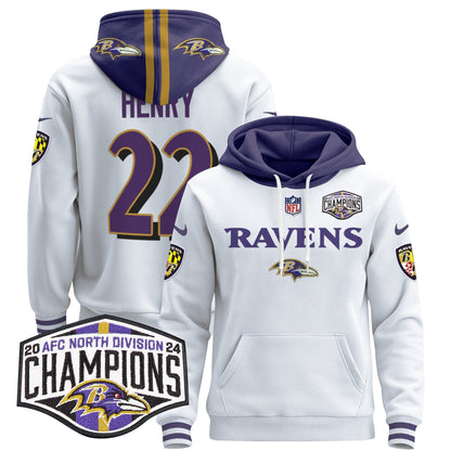 BAL 2024 AFC North Division Champions Patch Pullover Hoodie - All Stitched-DTD