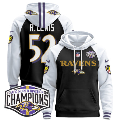BAL 2024 AFC North Division Champions Patch Pullover Hoodie - All Stitched-DTD