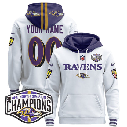 BAL 2024 AFC North Division Champions Patch Custom Pullover Hoodie - All Stitched-DTD