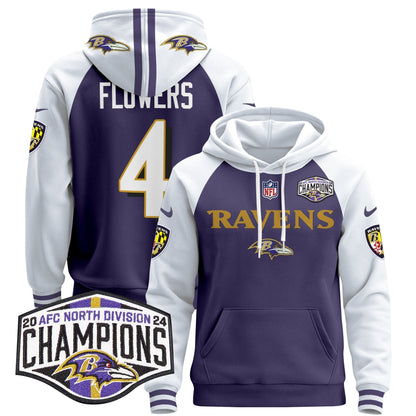BAL 2024 AFC North Division Champions Patch Pullover Hoodie - All Stitched-DTD