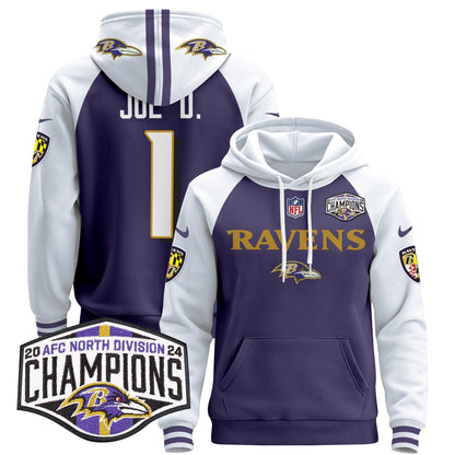 BAL 2024 AFC North Division Champions Patch Pullover Hoodie - All Stitched-DTD