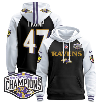 BAL 2024 AFC North Division Champions Patch Pullover Hoodie - All Stitched-DTD