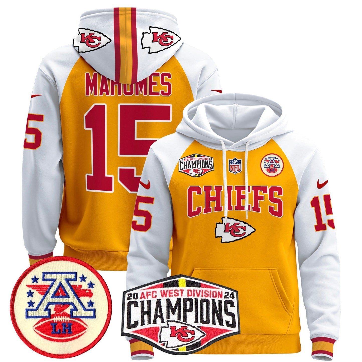KC 2024 AFC West Division Champions Pullover Hoodie - All Stitched-DTD