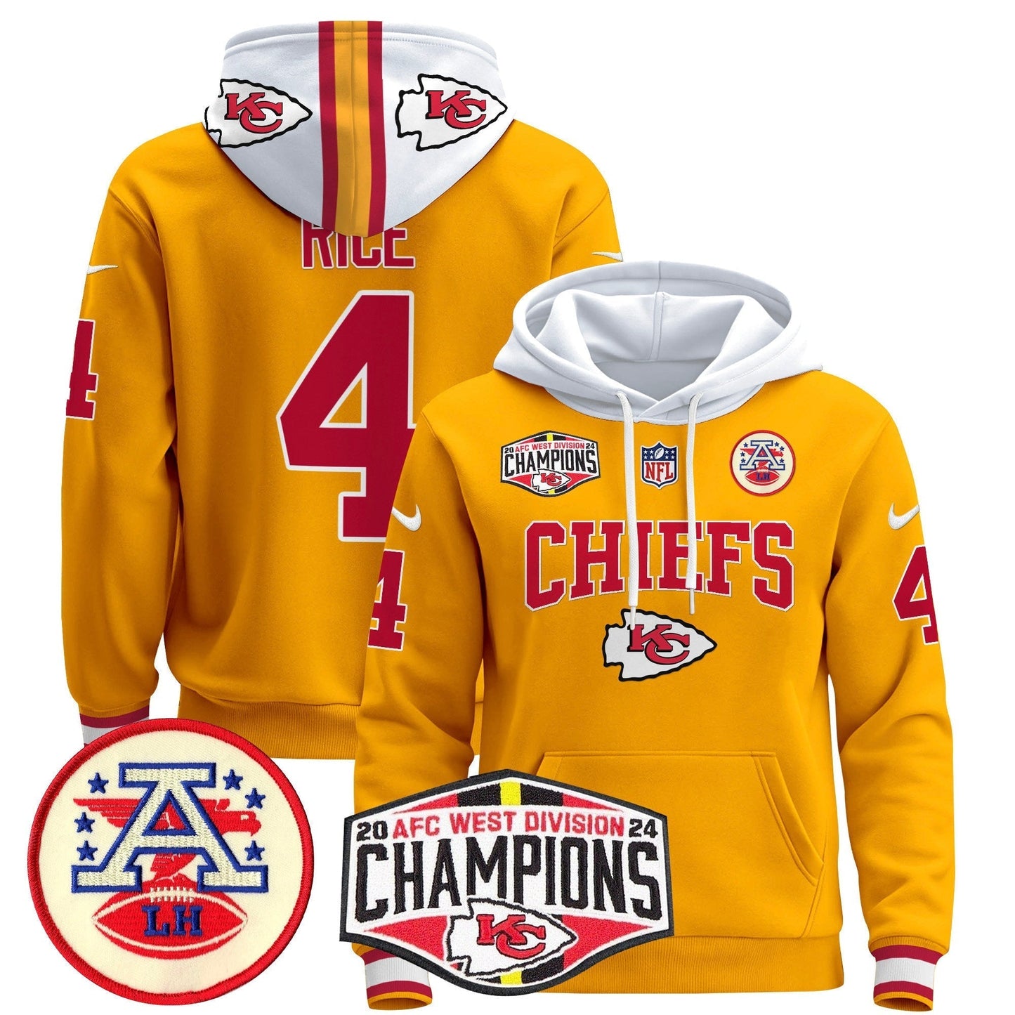 KC 2024 AFC West Division Champions Pullover Hoodie - All Stitched-DTD