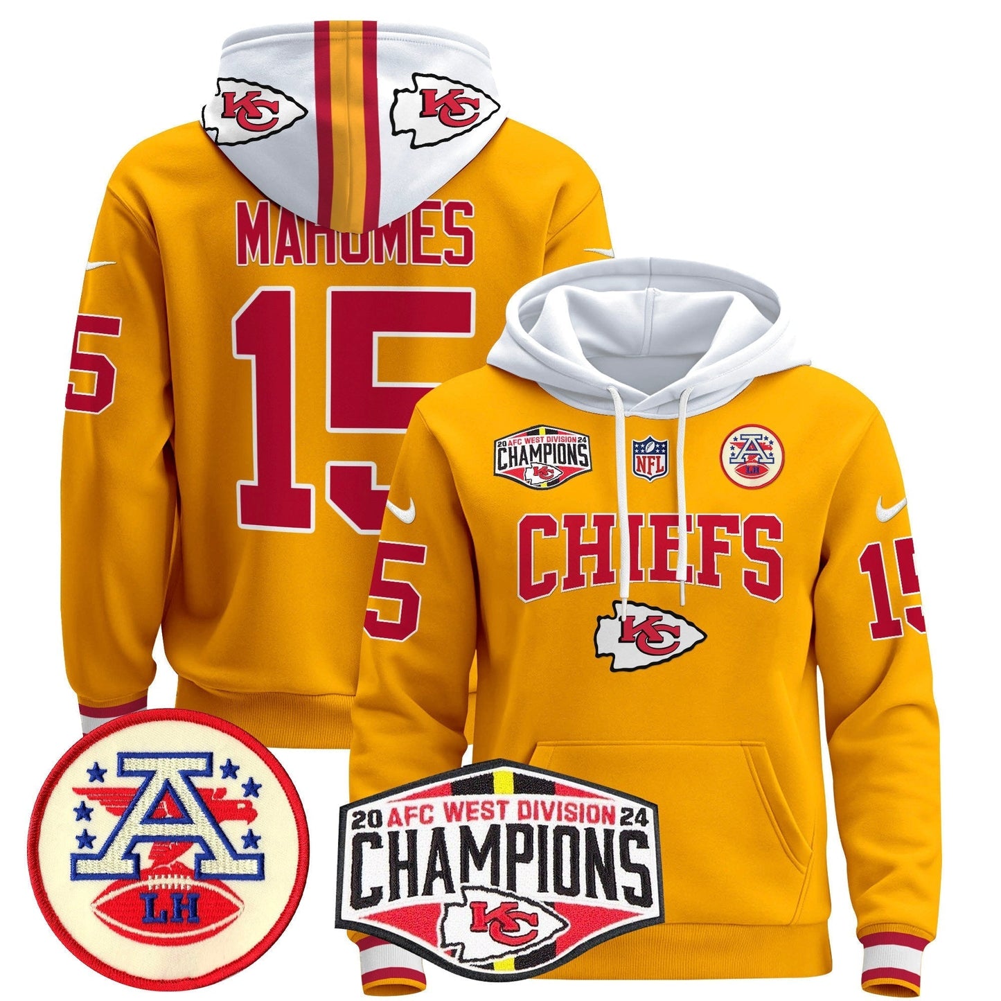 KC 2024 AFC West Division Champions Pullover Hoodie - All Stitched-DTD