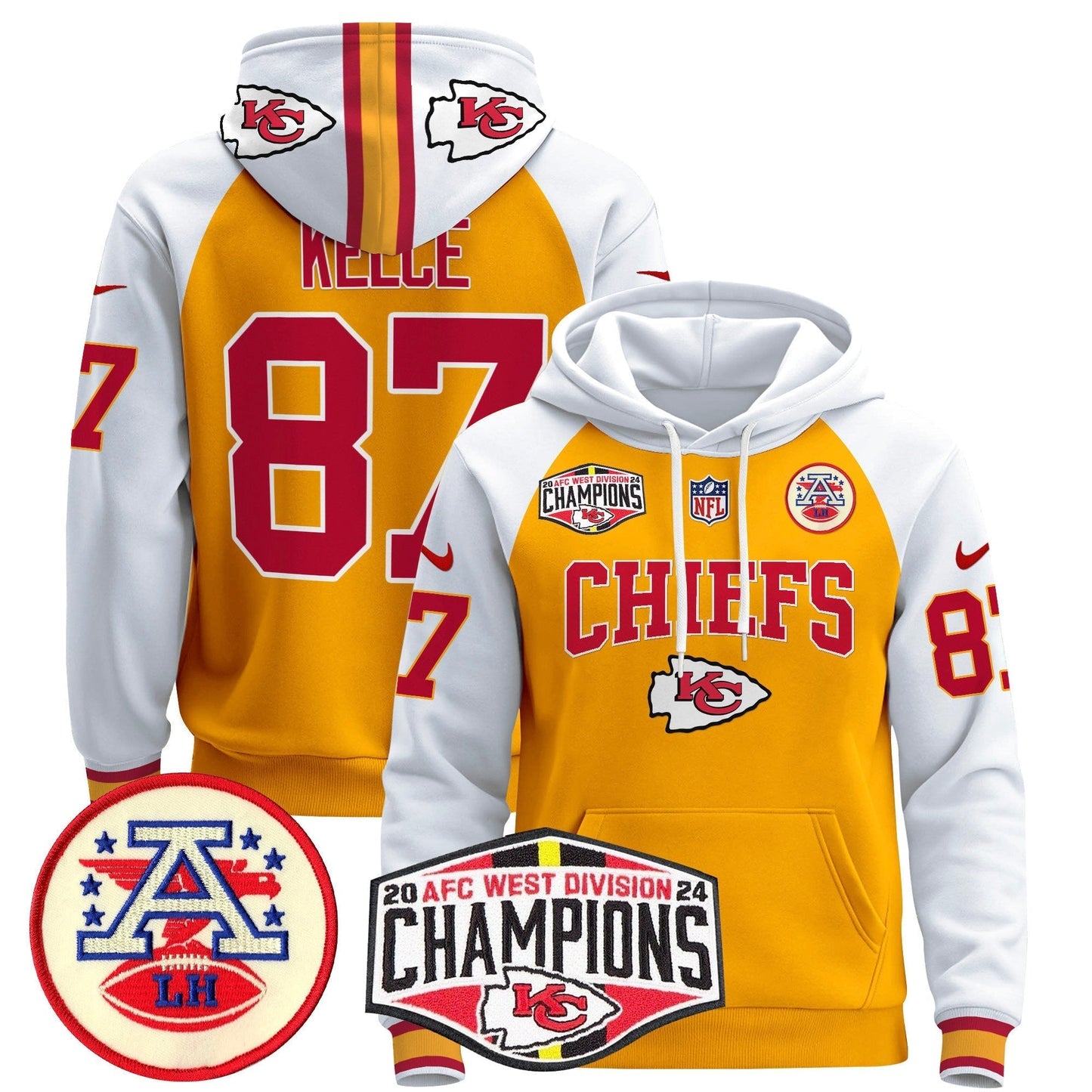 KC 2024 AFC West Division Champions Pullover Hoodie - All Stitched-DTD