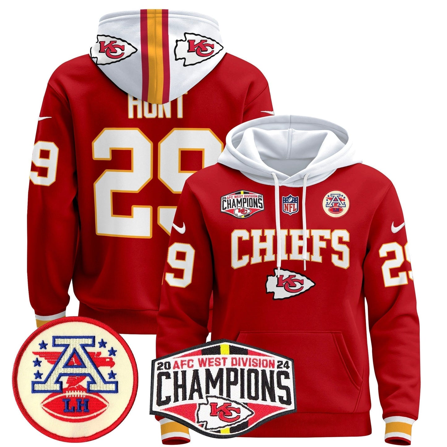 KC 2024 AFC West Division Champions Pullover Hoodie - All Stitched-DTD