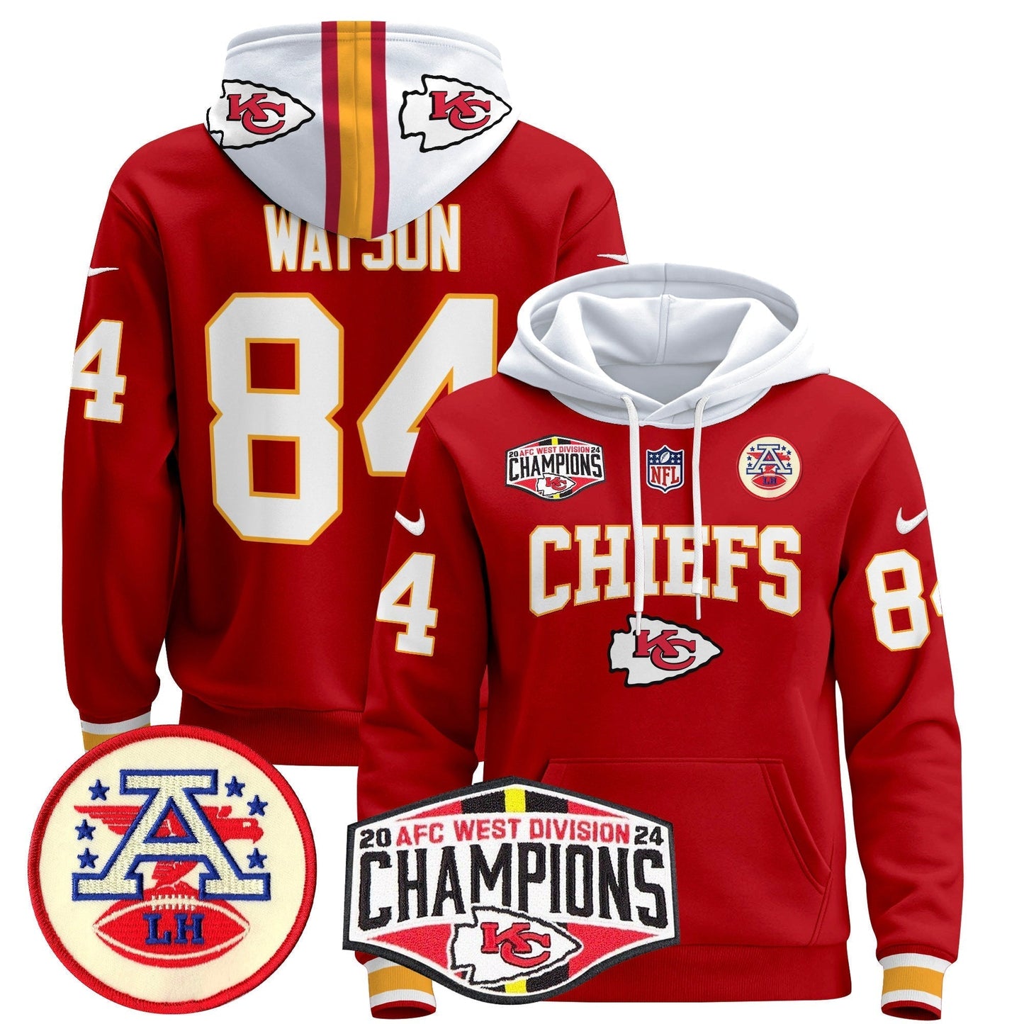 KC 2024 AFC West Division Champions Pullover Hoodie - All Stitched-DTD