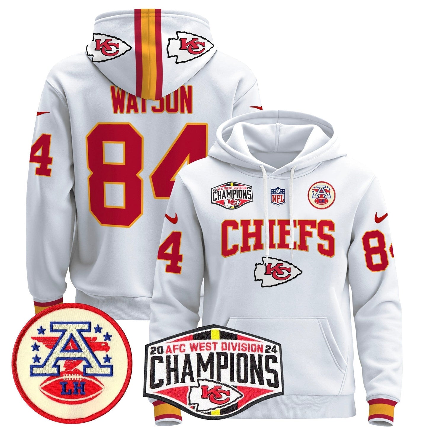 KC 2024 AFC West Division Champions Pullover Hoodie - All Stitched-DTD