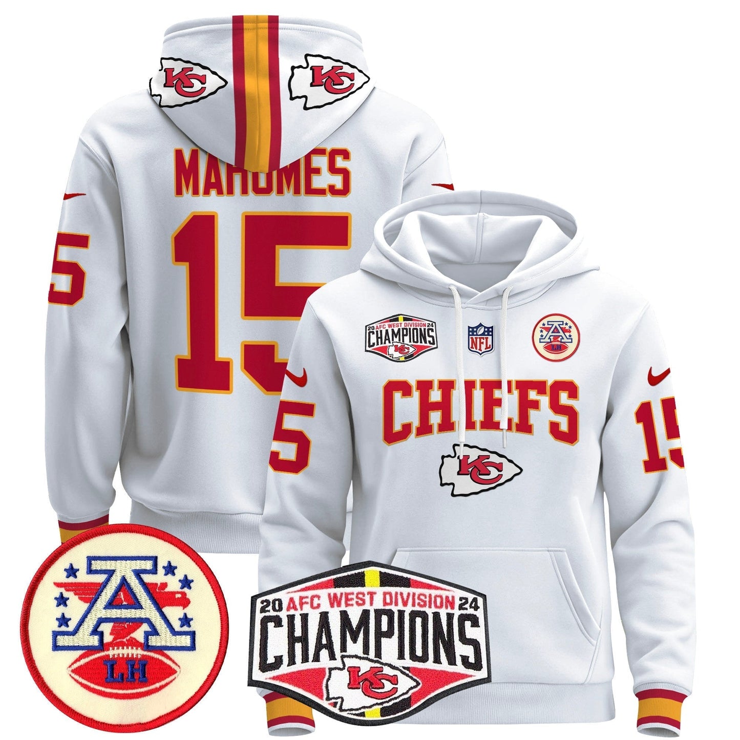 KC 2024 AFC West Division Champions Pullover Hoodie - All Stitched-DTD