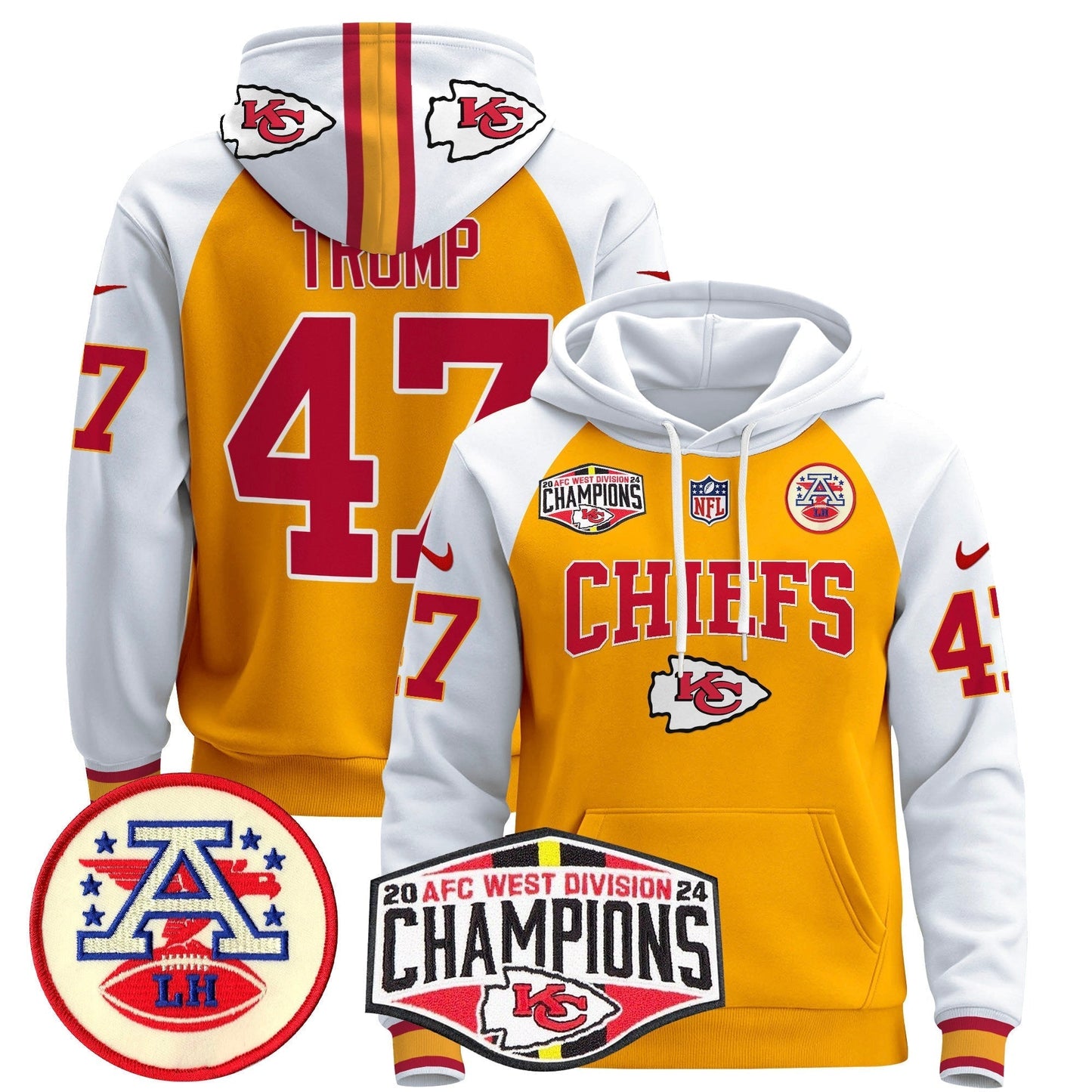 KC 2024 AFC West Division Champions Pullover Hoodie - All Stitched-DTD