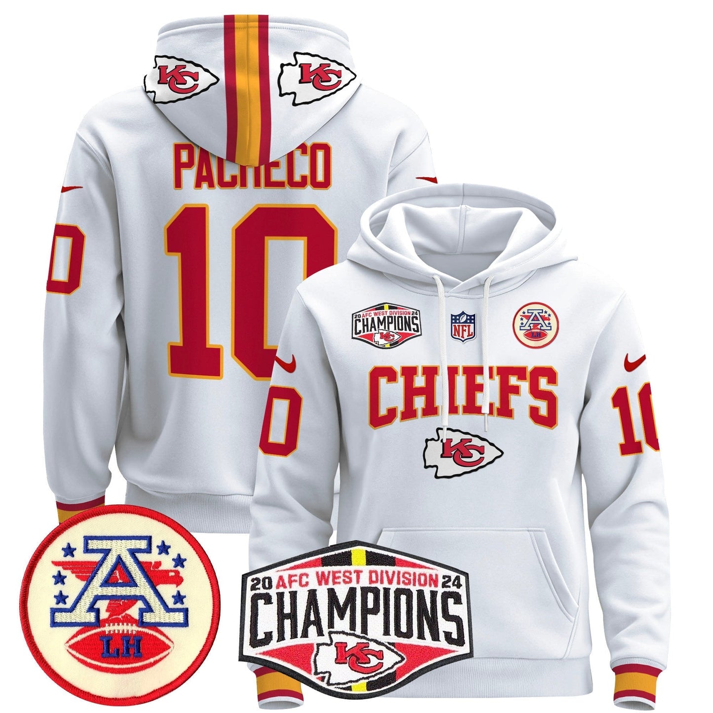 KC 2024 AFC West Division Champions Pullover Hoodie - All Stitched-DTD