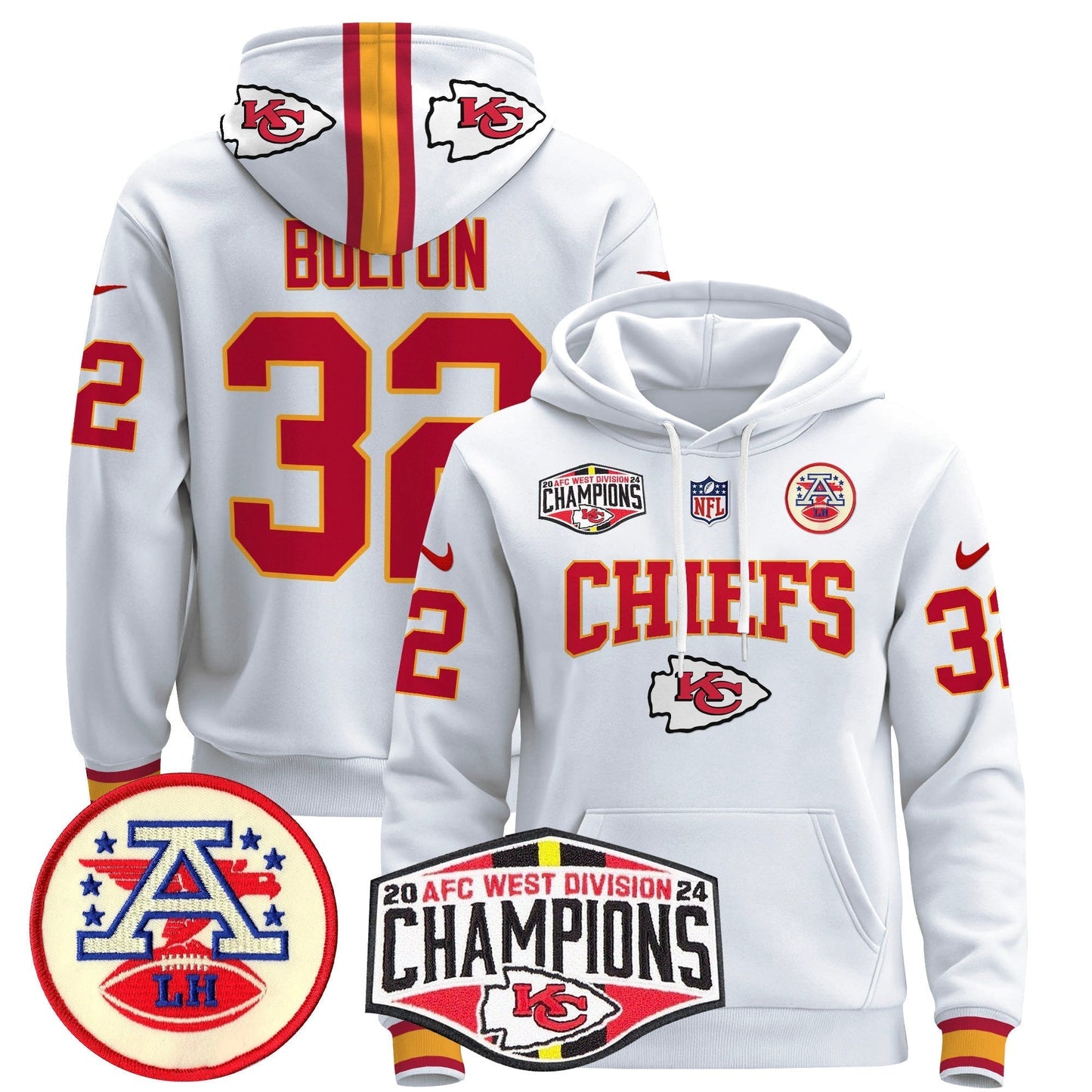 KC 2024 AFC West Division Champions Pullover Hoodie - All Stitched-DTD
