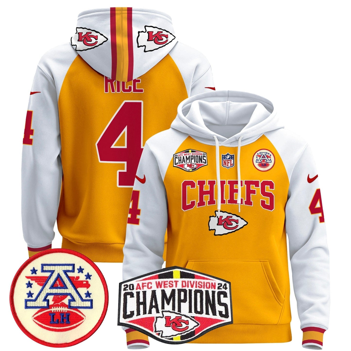 KC 2024 AFC West Division Champions Pullover Hoodie - All Stitched-DTD