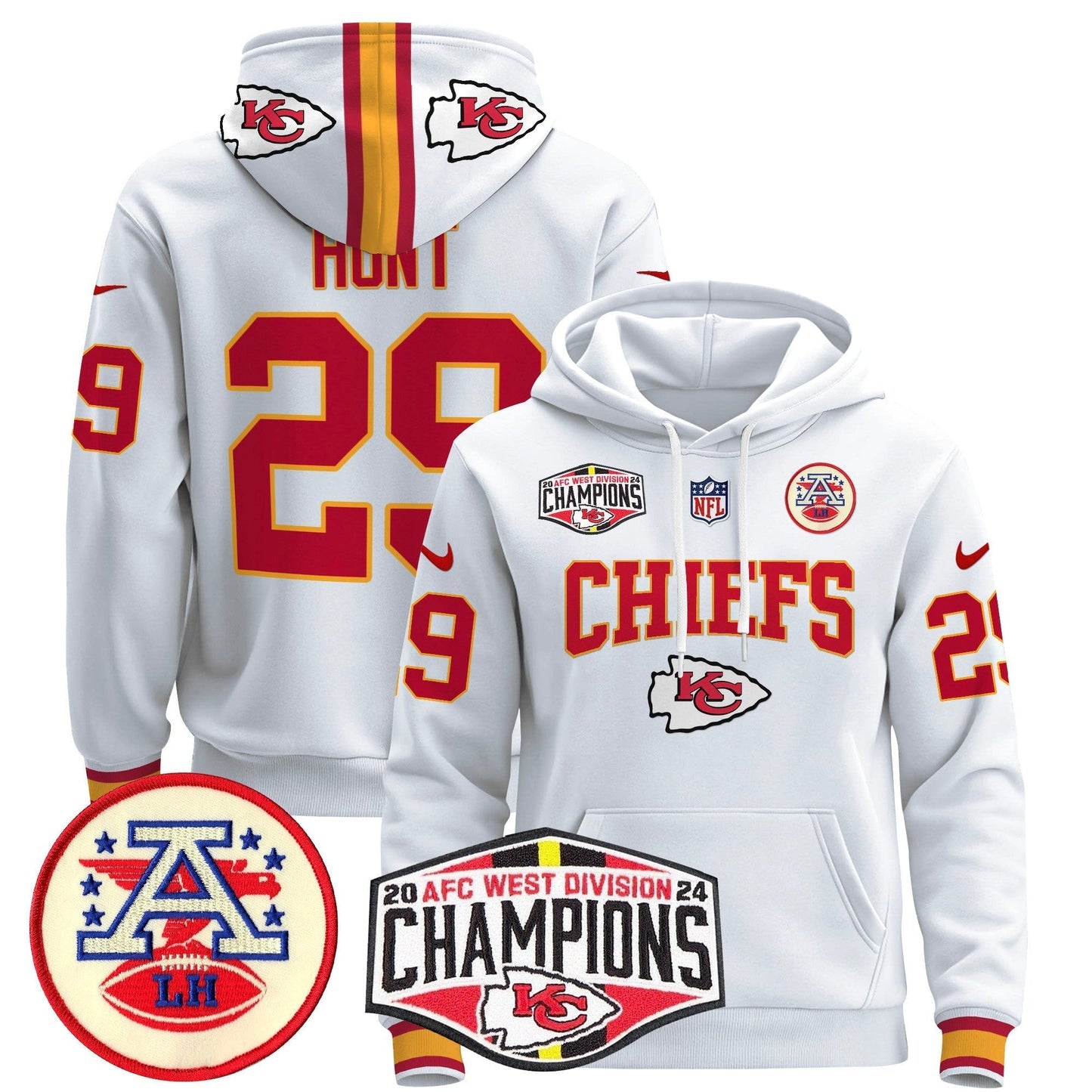KC 2024 AFC West Division Champions Pullover Hoodie - All Stitched-DTD