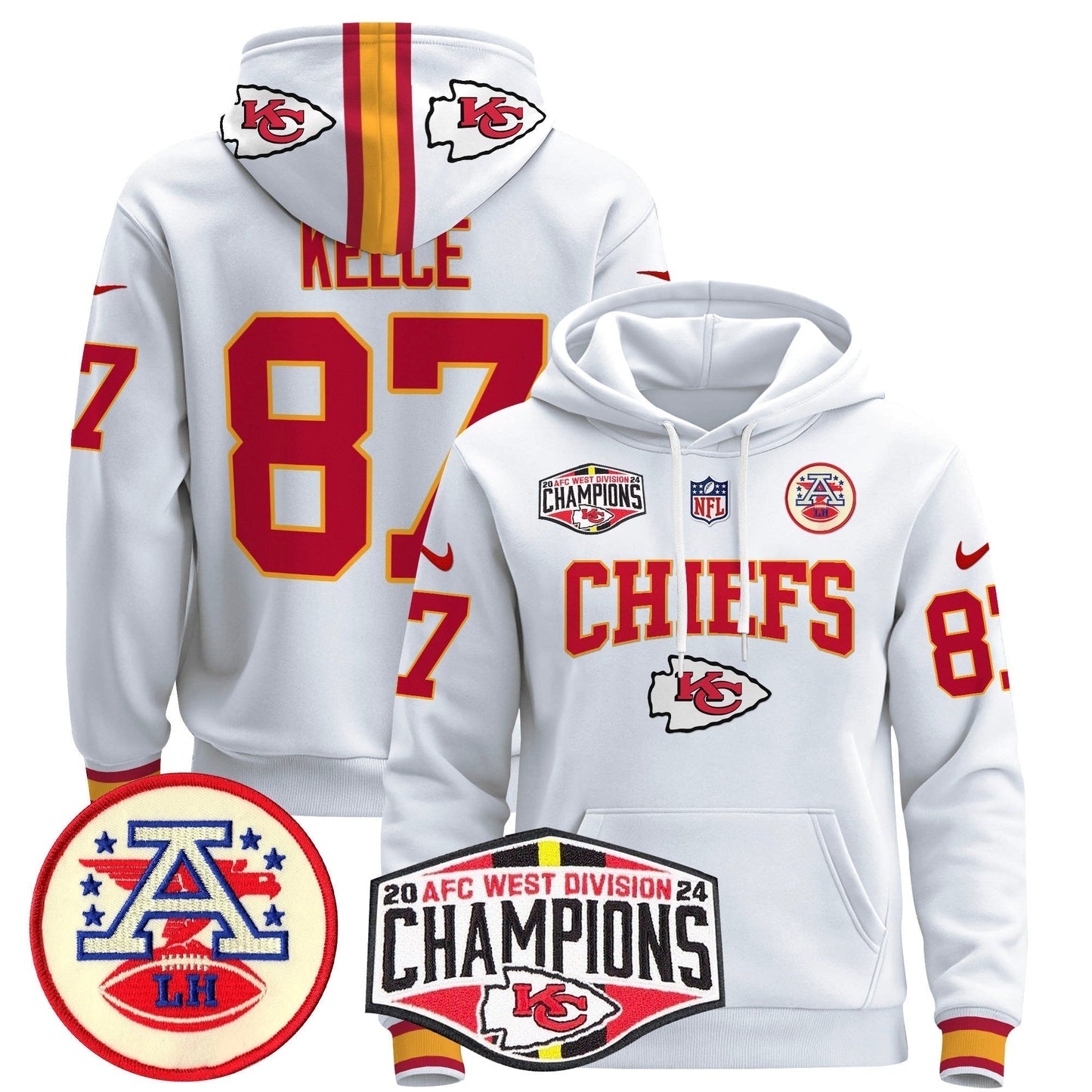 KC 2024 AFC West Division Champions Pullover Hoodie - All Stitched-DTD