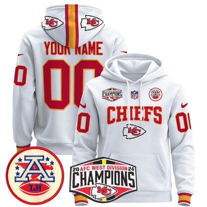 KC 2024 AFC West Division Champions Custom Pullover Hoodie - All Stitched-DTD