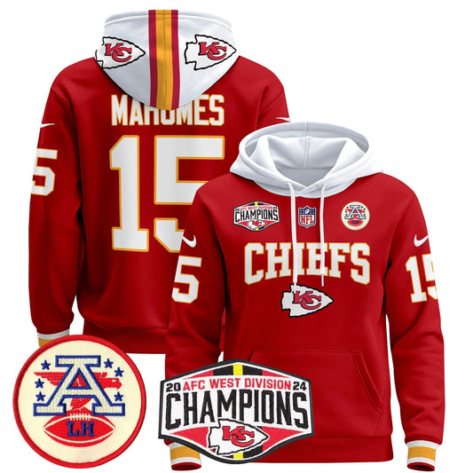 KC 2024 AFC West Division Champions Pullover Hoodie - All Stitched-DTD