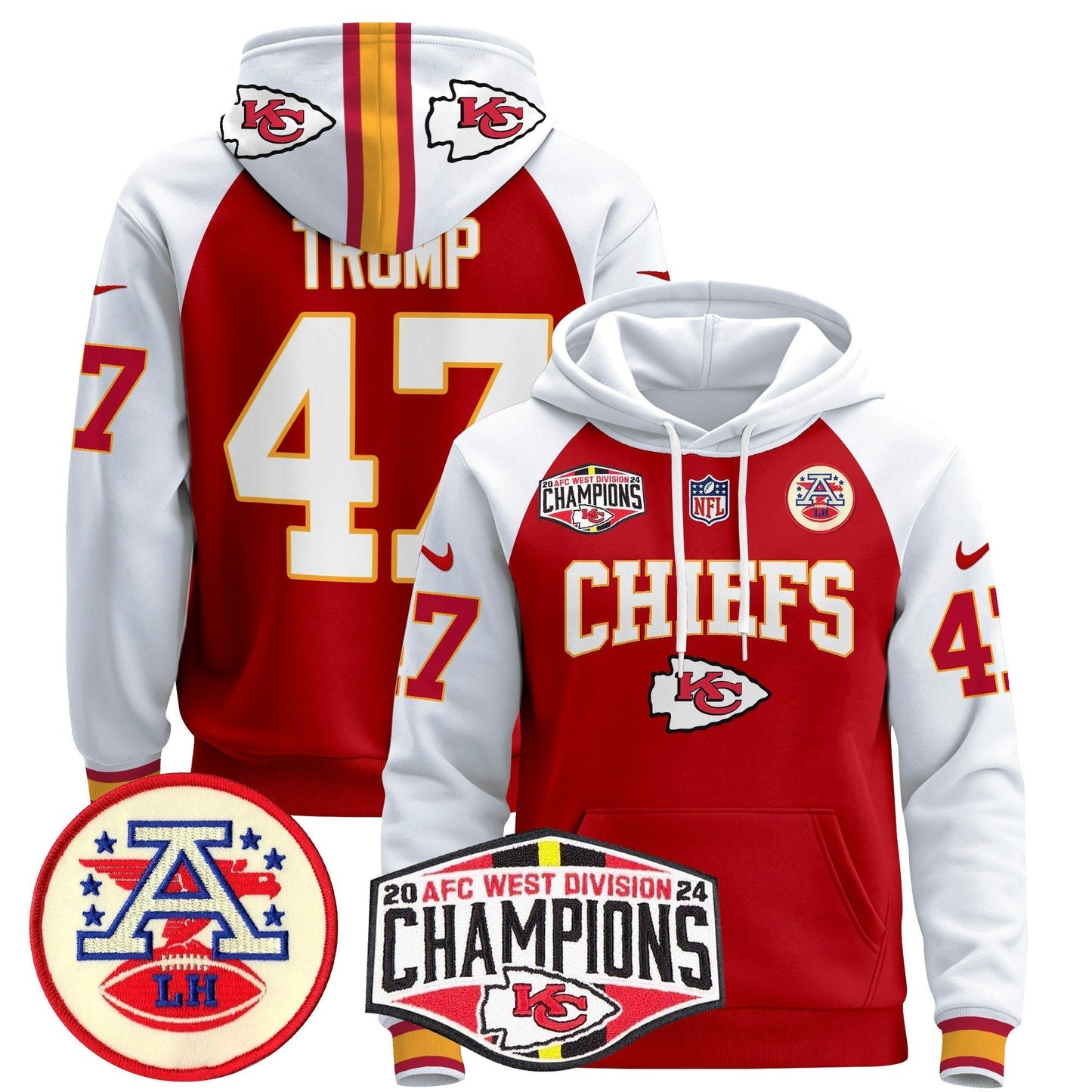 KC 2024 AFC West Division Champions Pullover Hoodie - All Stitched-DTD