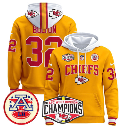KC 2024 AFC West Division Champions Pullover Hoodie - All Stitched-DTD