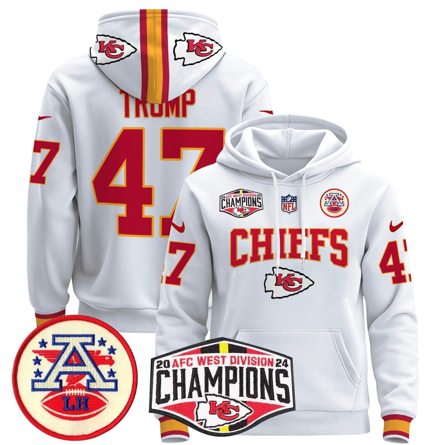 KC 2024 AFC West Division Champions Pullover Hoodie - All Stitched-DTD