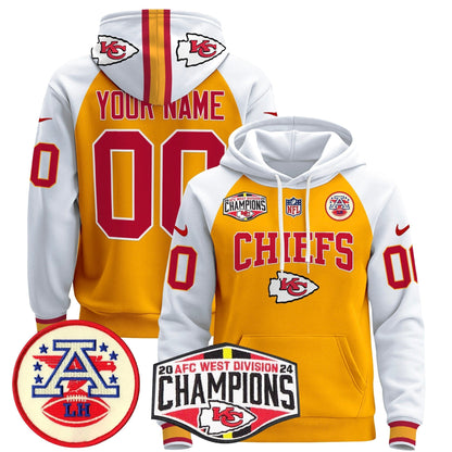 KC 2024 AFC West Division Champions Custom Pullover Hoodie - All Stitched-DTD