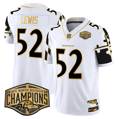 Ravens Maryland Flag Map 2024 AFC North Division Champions Patch Gold Vapor Limited Jersey - All Stitched-DTD