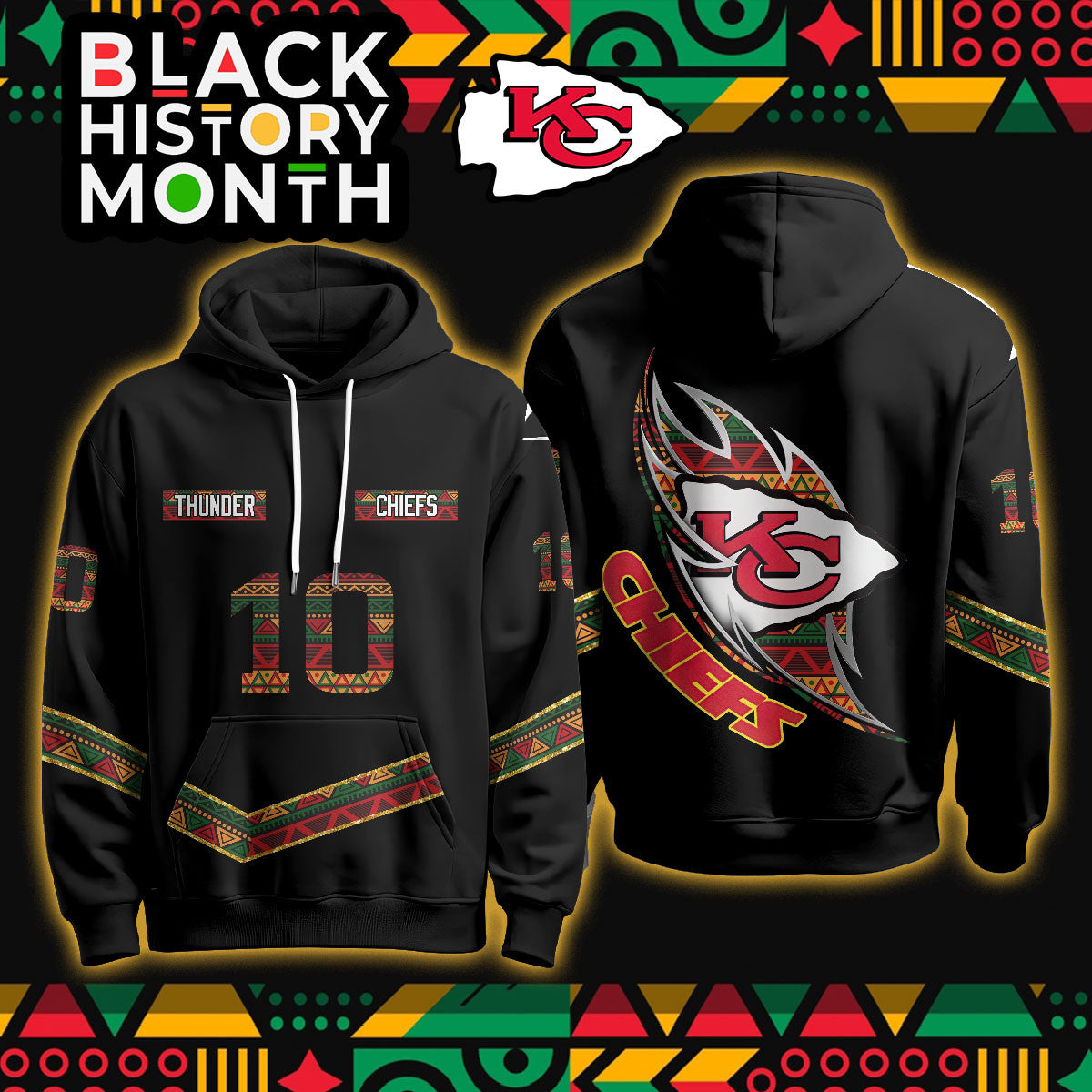 Custom KC Black History Month Limited Hoodie - Printed-DTD