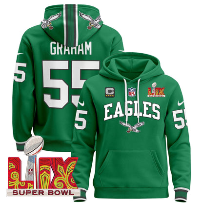 PHI Super Bowl LIX Patch Pullover Hoodie - All Stitched-DTD