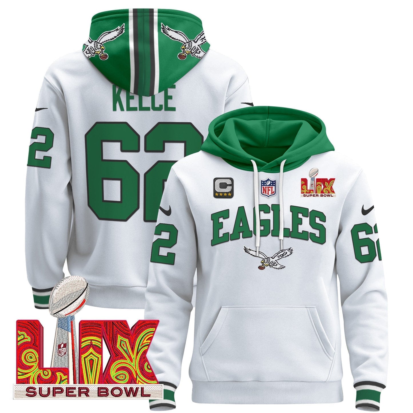 PHI Super Bowl LIX Patch Pullover Hoodie - All Stitched-DTD