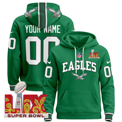 PHI Super Bowl LIX Patch Custom Pullover Hoodie - All Stitched-DTD