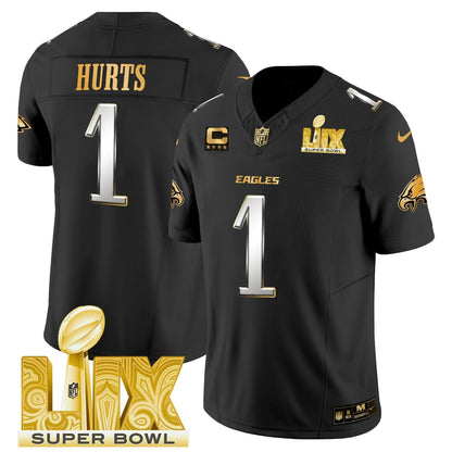 PHI Super Bowl LIX Patch Gold Vapor Limited Jersey - All Stitched-DTD