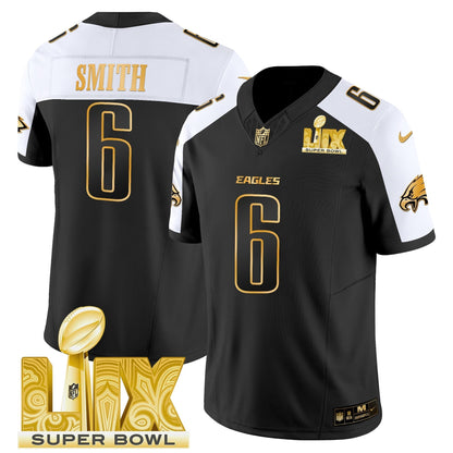 PHI Super Bowl LIX Patch Gold Vapor Limited Jersey - All Stitched-DTD