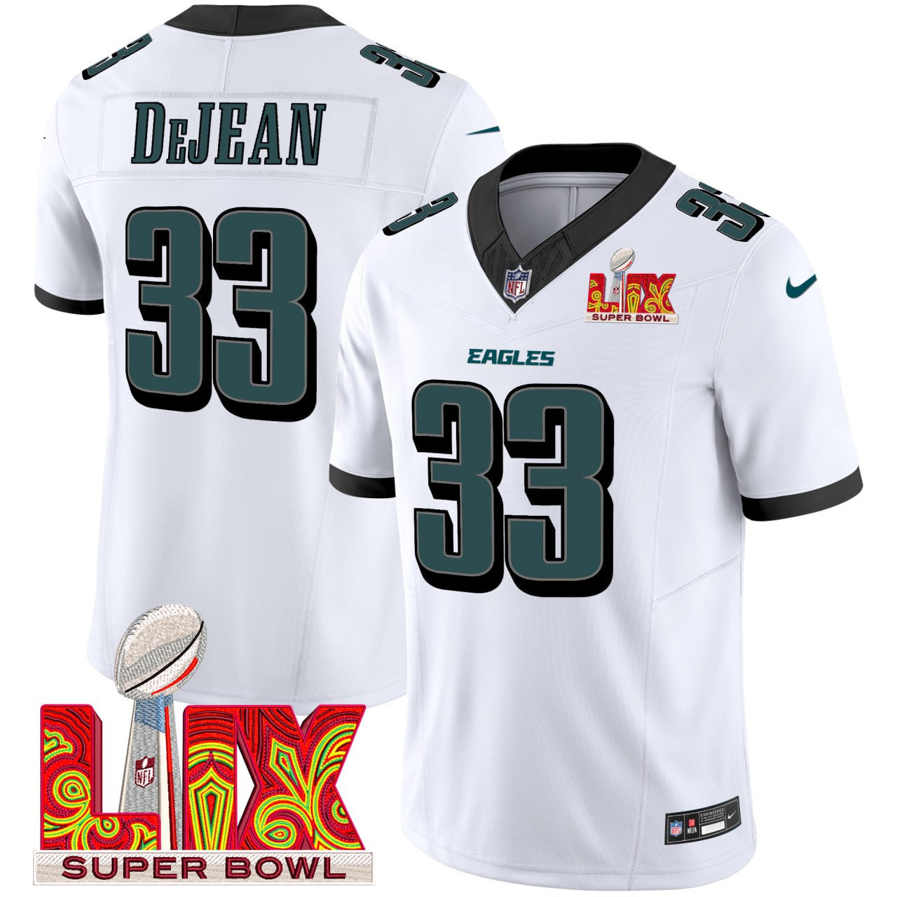 Cooper DeJean PHI Super Bowl LIX Jersey - All Stitched-DTD