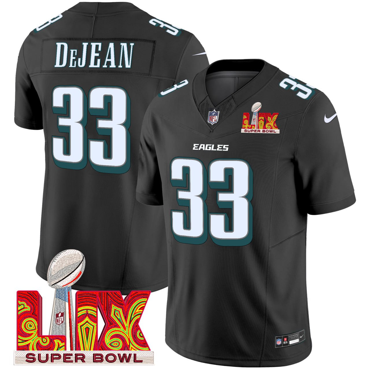 Cooper DeJean PHI Super Bowl LIX Jersey - All Stitched-DTD