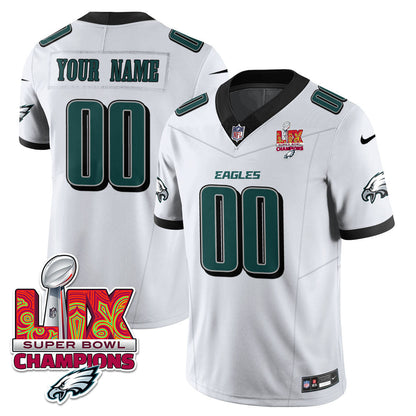 Custom Name/Gender PHI Super Bowl LIX Champions Vapor Limited Jersey - All Stitched-DTD