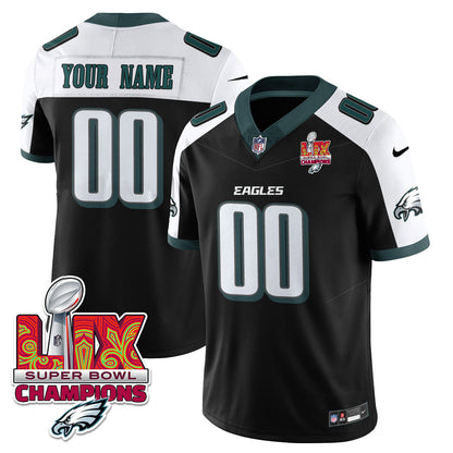 Custom Name/Gender PHI Super Bowl LIX Champions Vapor Limited Jersey - All Stitched-DTD