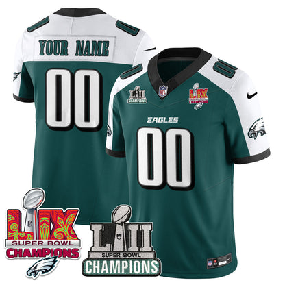Custom Name/Gender PHI LII-LIX Super Bowl Champions Vapor Limited Jersey - All Stitched-DTD