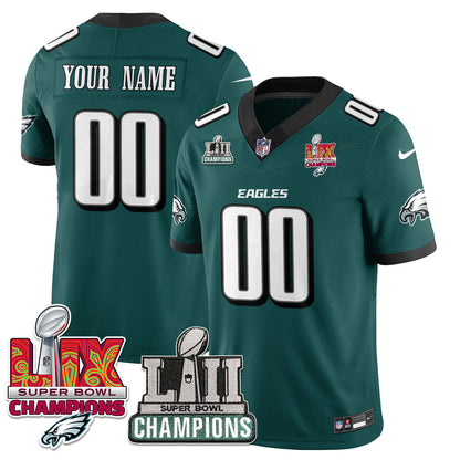 Custom Name/Gender PHI LII-LIX Super Bowl Champions Vapor Limited Jersey - All Stitched-DTD