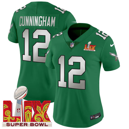 Women's PHI Super Bowl LIX Patch Vapor Limited Jersey - All Stitched-DTD