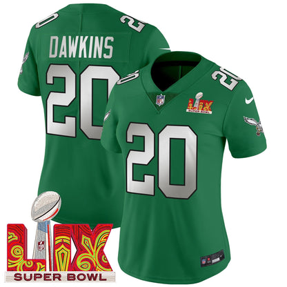 Women's PHI Super Bowl LIX Patch Vapor Limited Jersey - All Stitched-DTD
