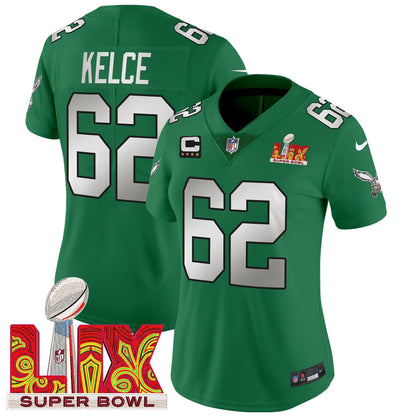 Women's PHI Super Bowl LIX Patch Vapor Limited Jersey - All Stitched-DTD