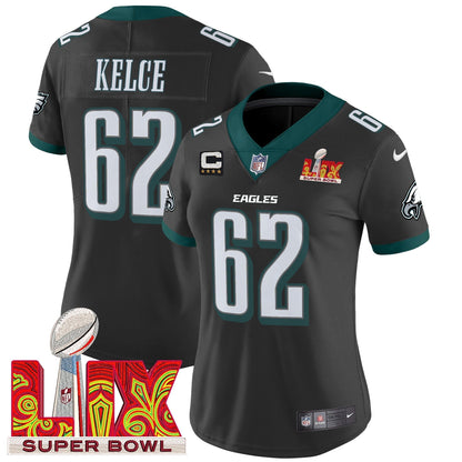 Women's PHI Super Bowl LIX Patch Vapor Limited Jersey - All Stitched-DTD